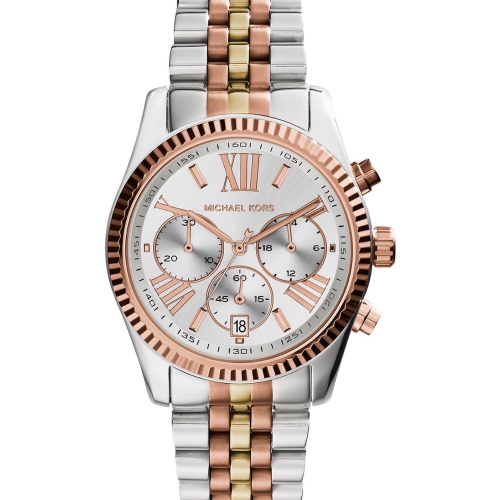 ✨ Michael Kors Lexington Tri-Tone Stainless Steel Watch 38mm | Chronograph ✨